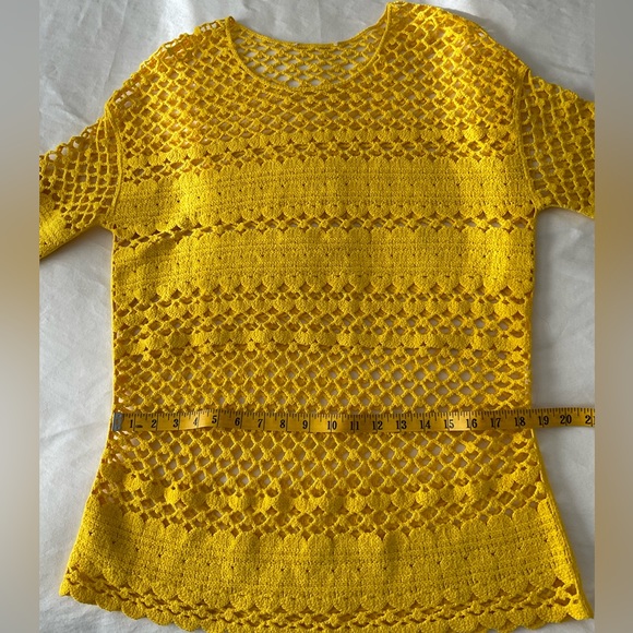 Bright sunny yellow crocheted top by Maje.☀️ - Picture 7 of 9